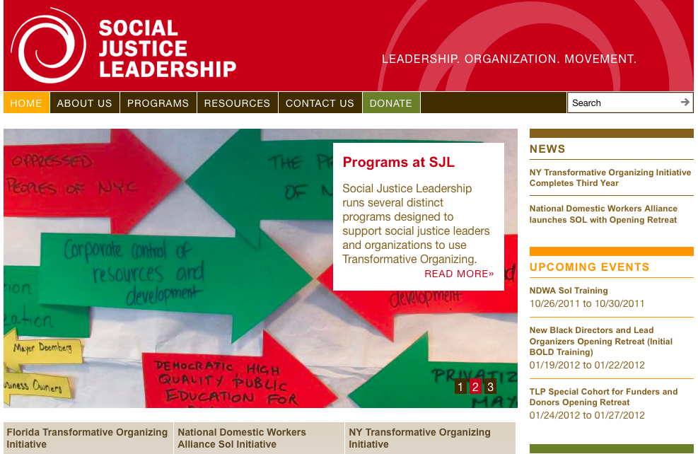 Screenshot of sojustlead.org
